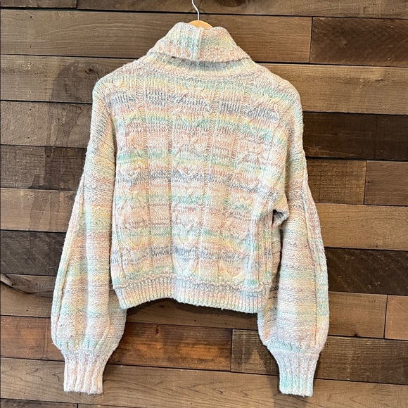 Free People Women's Popsicle Pullover Turtleneck Sweater Pastel Size Medium - Picture 6 of 9
